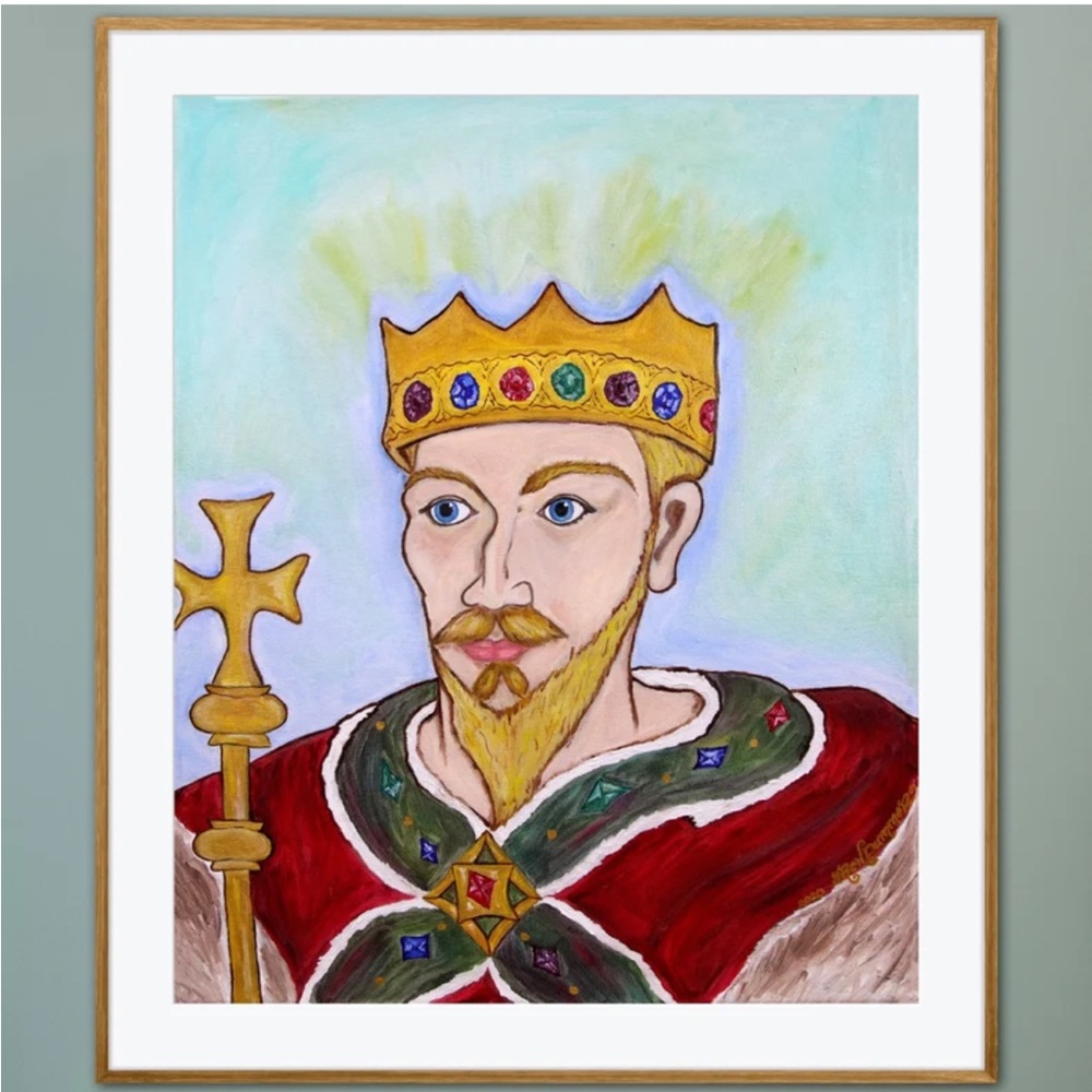 King William Book Forget-Me-Not Faery Tale Illustration Art Print Oil Painting